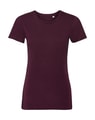 Dames T-shirt Organisch Russell R-108F-0 Burgundy
